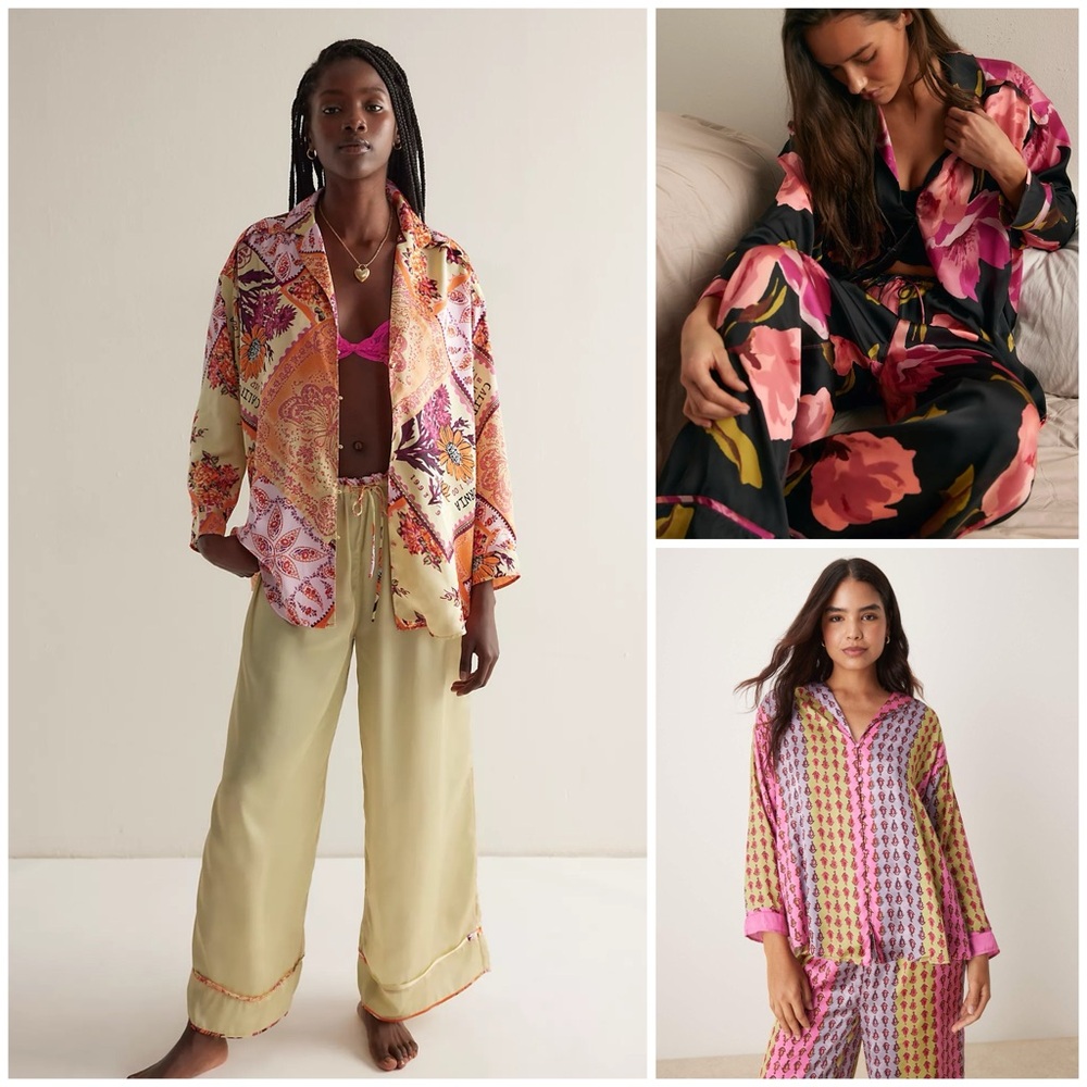 𝓯𝓹 Free People ~ dreamy days satin pajama set - Picture 1 of 17